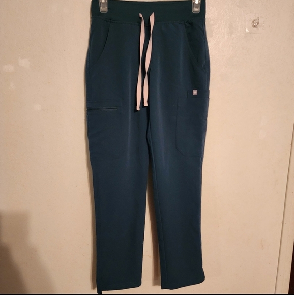 FIGS Yola Skinny Scrub Pants Dark Teal Color -Size XXS - Picture 1 of 12
